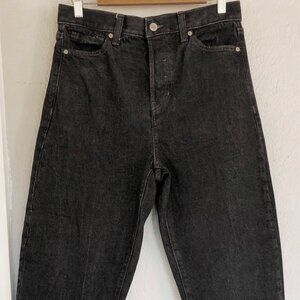 Banana Republic Black Ultra High Rise Barrel Leg Womens Jeans Sz 30 x 27